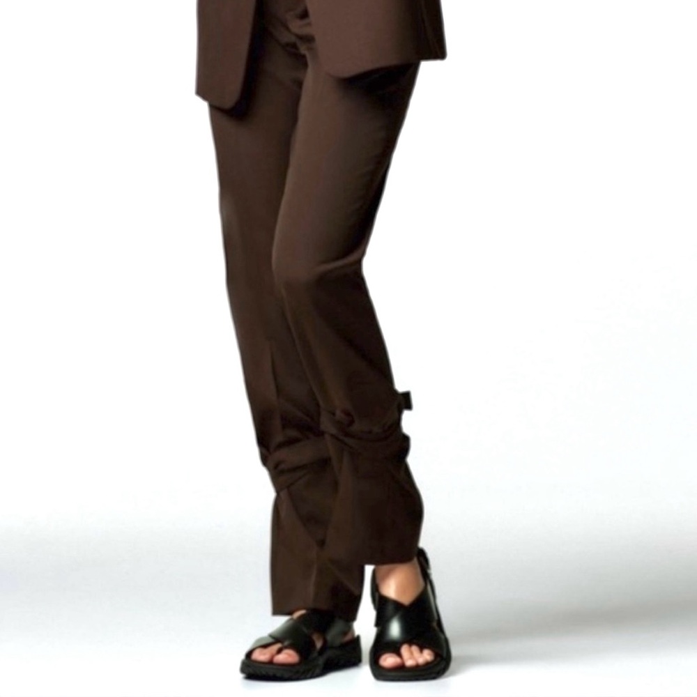 Zara Chocolate Brown Buckle Strap Trouser